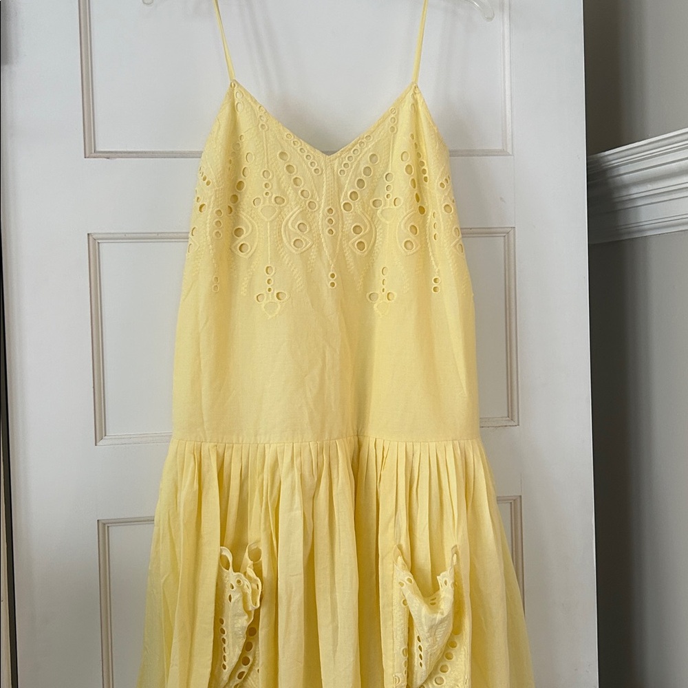 Hunter Bell Lemon Eyelet Midi Dress